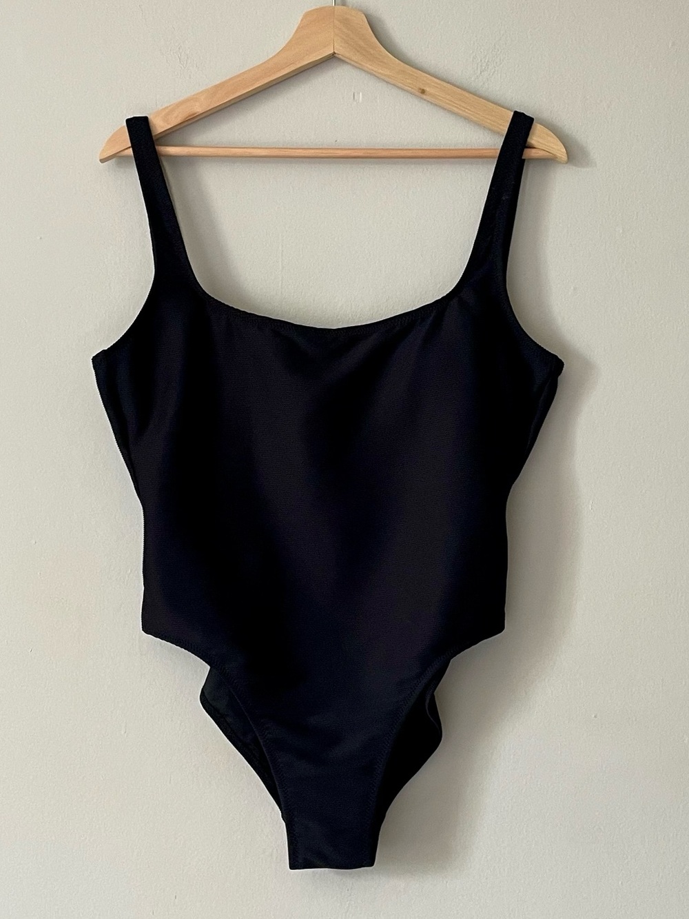 J. Crew Black Ribbed One Piece Swimsuit